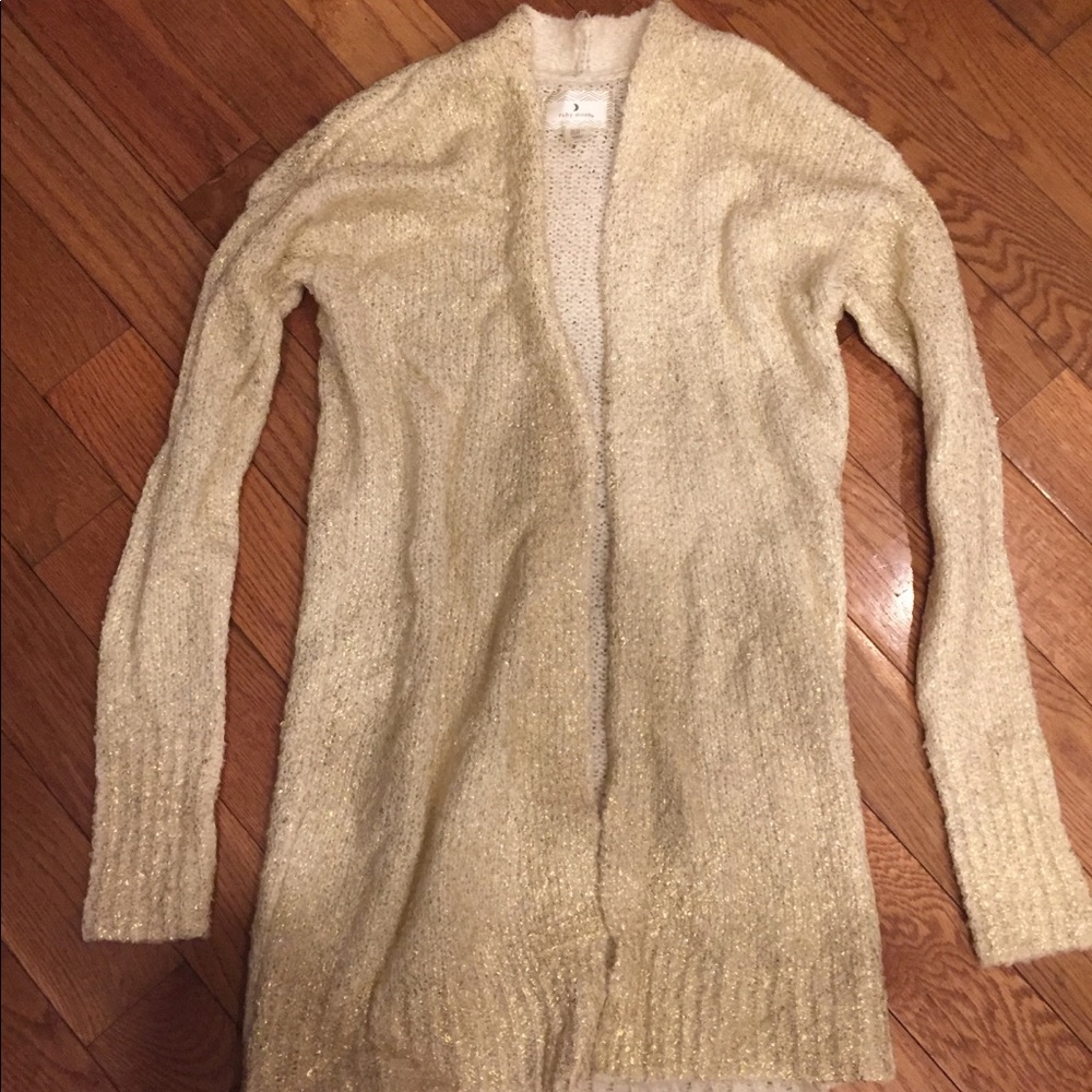 Long gold cardigan